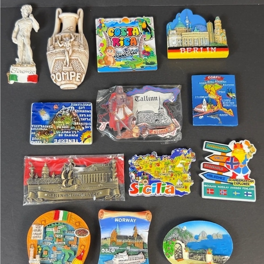 Colorful World Landmark Magnet Set - Picture 1 of 15